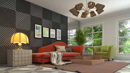 Interior of the living room. 3D illustrationの写真素材