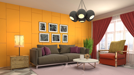 Interior of the living room. 3D illustrationの写真素材