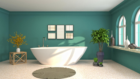 Bathroom interior. 3D illustrationの写真素材