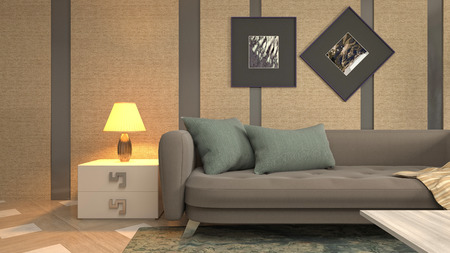 Interior of the living room. 3D illustration