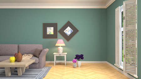 Interior of the living room. 3D illustrationの写真素材