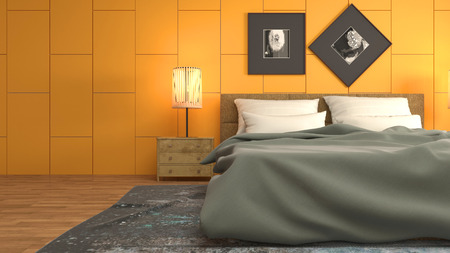 Bedroom interior. 3d illustrationの写真素材