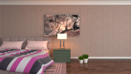 Bedroom interior. 3d illustrationの写真素材