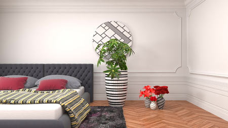 Bedroom interior. 3d illustrationの写真素材