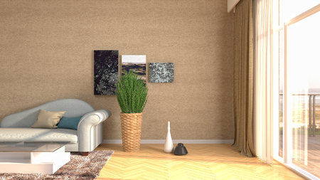 Interior of the living room. 3D illustrationの写真素材
