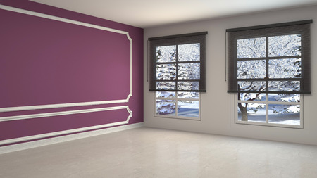 Empty interior. 3d illustrationの写真素材