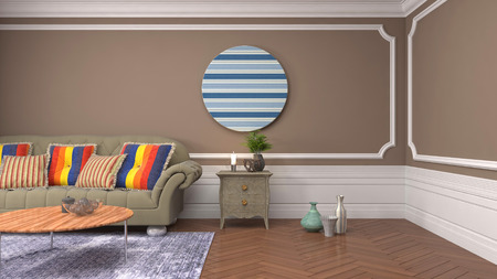 Interior of the living room. 3D illustration