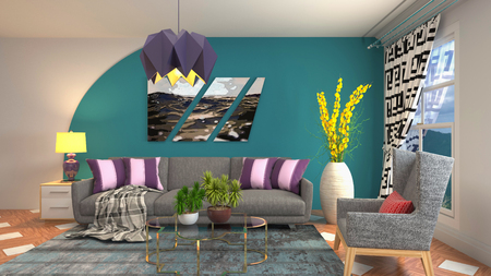 Interior of the living room. 3D illustration.の写真素材