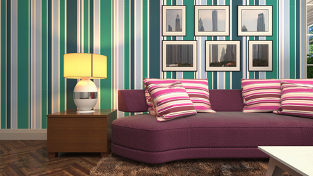 Interior of the living room. 3D illustration.の写真素材