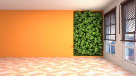 Empty interior with window. 3d illustration.の写真素材