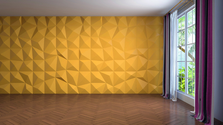 Empty interior with window. 3d illustration.の写真素材