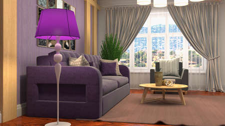 Interior of the living room. 3D illustration.の写真素材