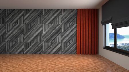 Empty interior with window. 3d illustration.の写真素材