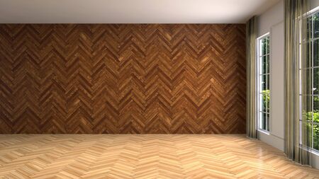 Empty interior with window. 3d illustration.の写真素材