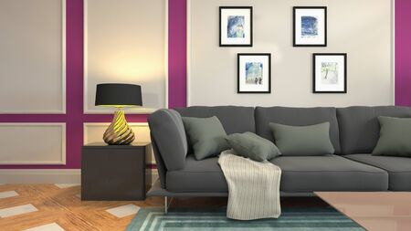 Interior of the living room. 3D illustration.の写真素材