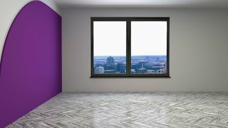 Empty interior with window. 3d illustration.の写真素材