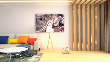 Interior of the living room. 3D illustration.