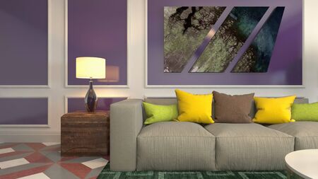 Interior of the living room. 3D illustration.の写真素材
