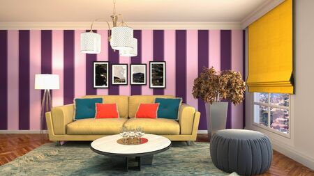 Interior of the living room. 3D illustration.の写真素材