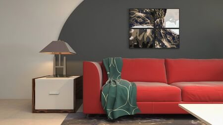 Interior of the living room. 3D illustration.