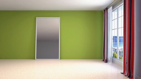 Empty interior with window. 3d illustration.の写真素材