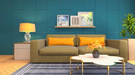 Interior of the living room. 3D illustration.の写真素材