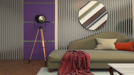 Interior of the living room. 3D illustration.