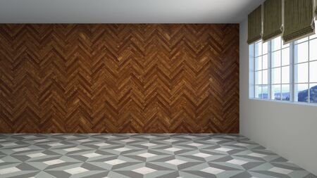 Empty interior with window. 3d illustration.の写真素材