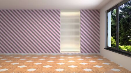 Empty interior with window. 3d illustration.の写真素材