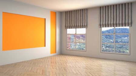 Empty interior with window. 3d illustration.の写真素材