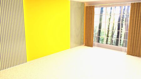 Empty interior with window. 3d illustration.の写真素材