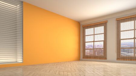 Empty interior with window. 3d illustration.の写真素材