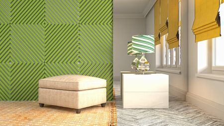interior with chair. 3d illustration.の写真素材