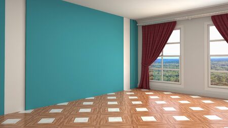 Empty interior with window. 3d illustration.の写真素材