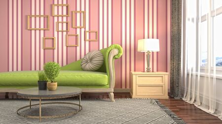 Interior of the living room. 3D illustration.の写真素材