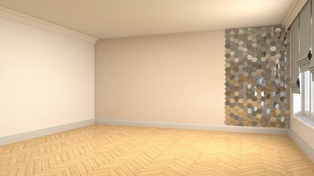 Empty interior with window. 3d illustration.の写真素材