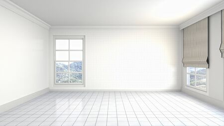 Empty interior with window. 3d illustration.の写真素材