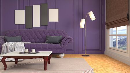 Interior of the living room. 3D illustration.の写真素材