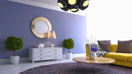 Interior of the living room. 3D illustration.の写真素材