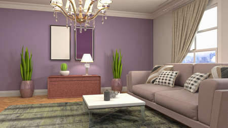 Interior of the living room. 3D illustration.の写真素材