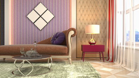 Interior of the living room. 3D illustration.の写真素材