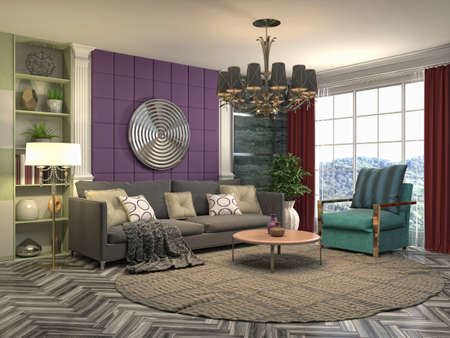 Interior of the living room. 3D illustration.の写真素材