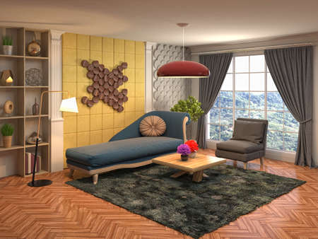 Interior of the living room. 3D illustration.の写真素材
