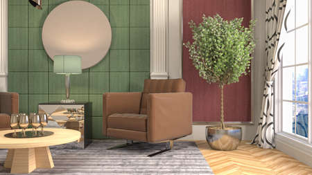 Interior of the living room. 3D illustration.の写真素材