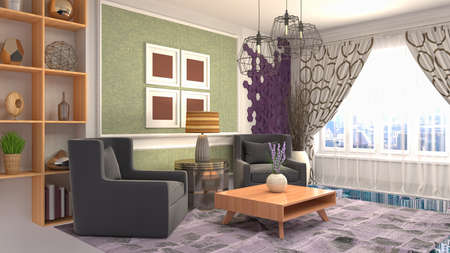 Interior of the living room. 3D illustration.の写真素材