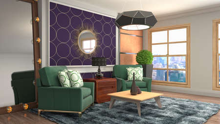 Interior of the living room. 3D illustration.の写真素材