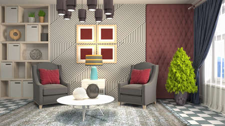 Interior of the living room. 3D illustration.の写真素材
