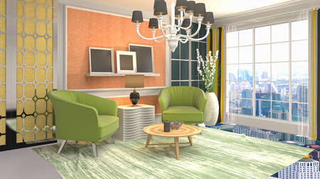 Interior of the living room. 3D illustration.の写真素材