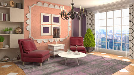 Interior of the living room. 3D illustration.の写真素材