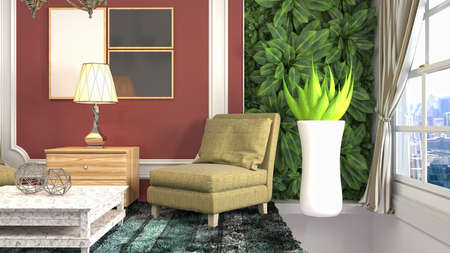 Interior of the living room. 3D illustration.の写真素材